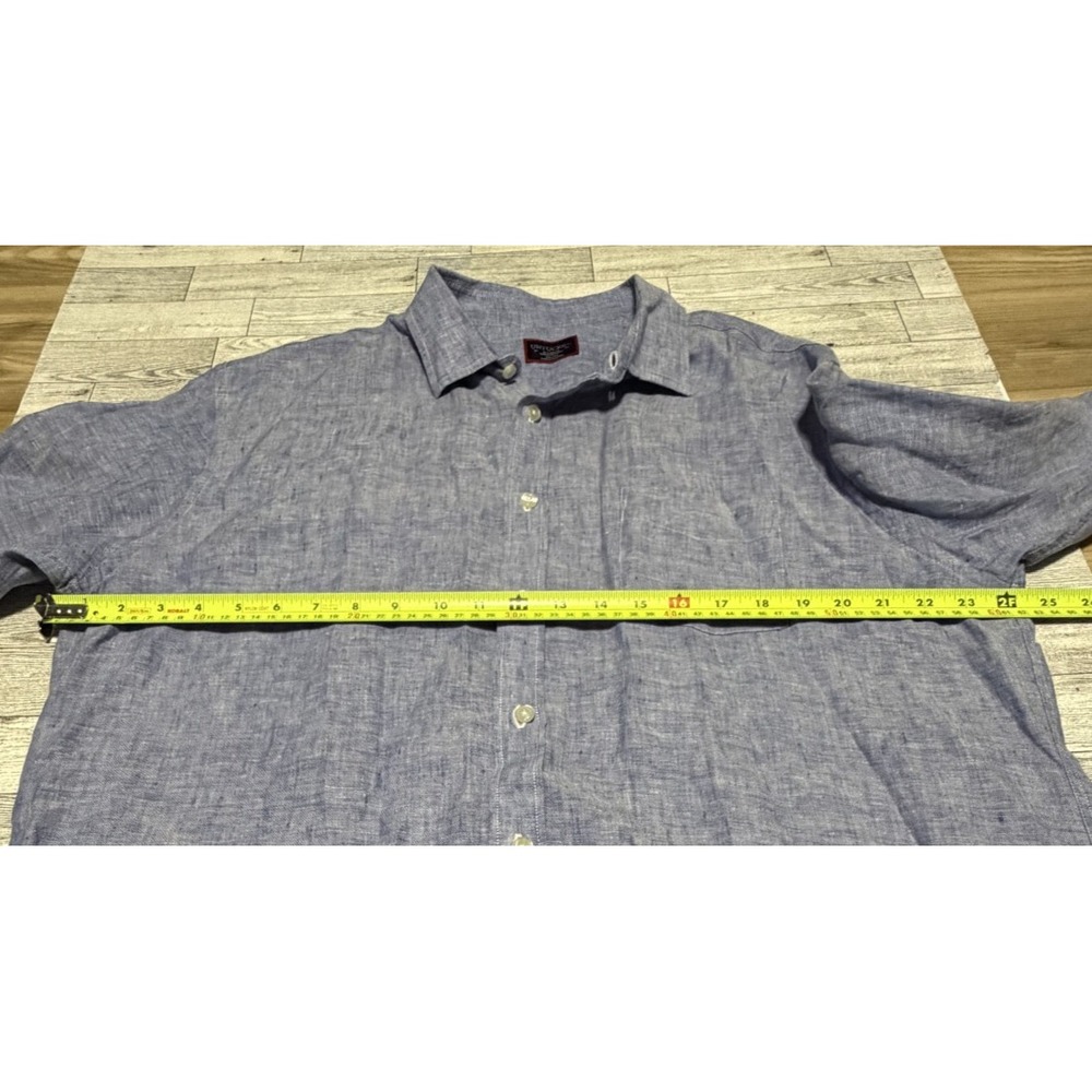 UNTUCKit Men's 100% Linen Button Down Shirt Solid Blue Long Sleeve XL XLARGE - Picture 9 of 10